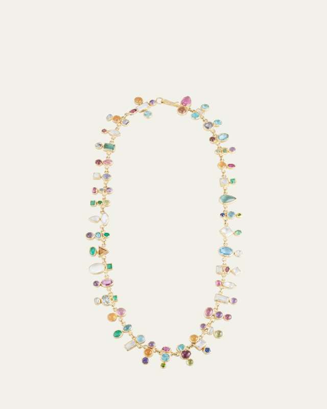 18K Yellow Gold Multi-Gemstone Confetti Necklace